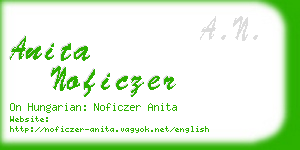 anita noficzer business card